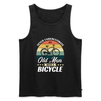 Cyclist bicycle cycling cycling - Men's Premium Organic Tank Top - black - Front - Michal (187cm)