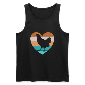 Chicken chickens rooster hen house agriculture farmer - Men's Premium Organic Tank Top - black - Front - AI Model Male 178 light (178cm)