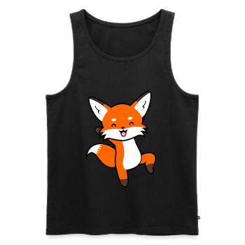 Fröhlicher Fuchs Kinder Füchse - Männer Premium Bio Tank Top - Schwarz - Vorne - AI Model Male 178 light (178cm)