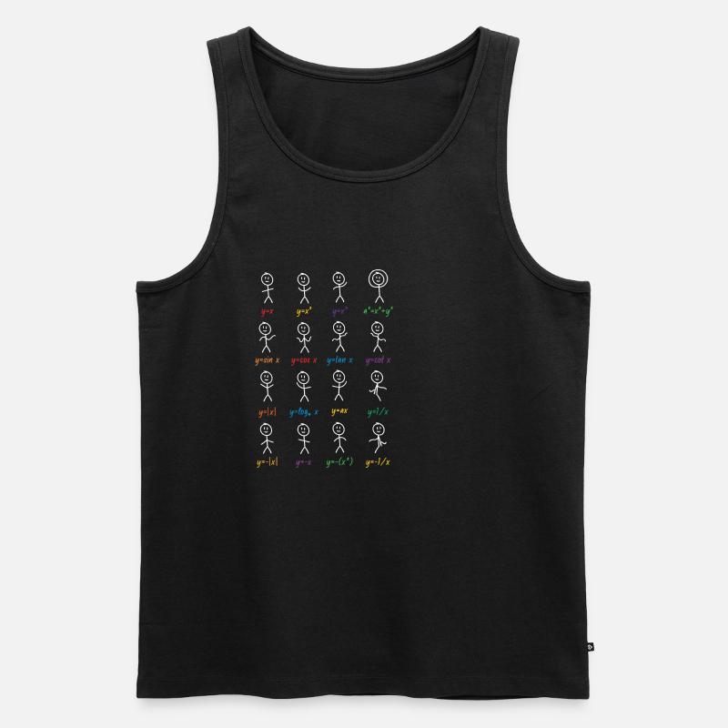 Mathematik Funktion Männchen Mathe Geschenk - Männer Premium Bio Tank Top - Schwarz