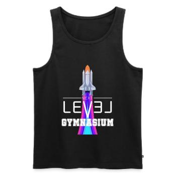 Gymnasium Grundschulabschluss Level Rakete - Männer Premium Bio Tank Top - Schwarz - Vorne - Michal (187cm)