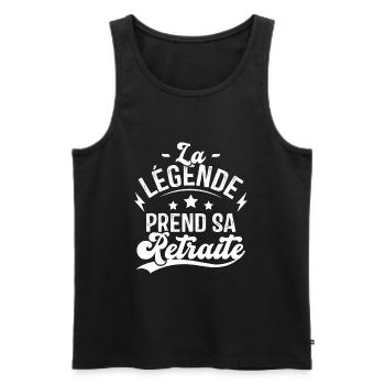 La Légende Prend Sa Retraite - Débardeur bio Premium Homme - noir - Devant - Michal (187cm)