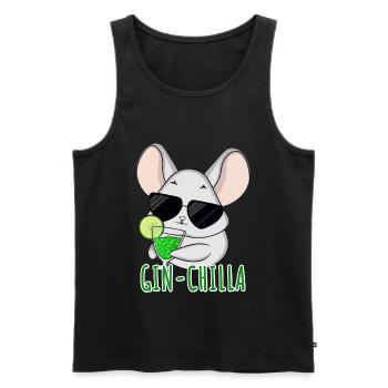 Gin- Chinchilla Gin - Männer Premium Bio Tank Top - Schwarz - Vorne - AI Model Male 178 light (178cm)