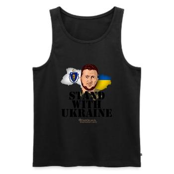 Massachusetts Ukraine - Débardeur bio Premium Homme - noir - Devant - AI Model Male 178 light (178cm)