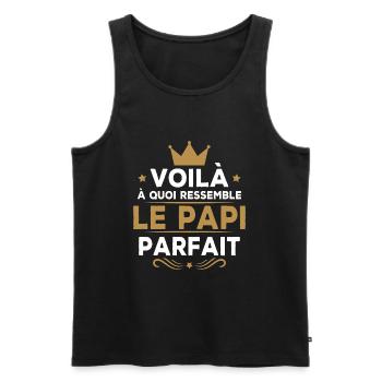 Voila à Quoi Ressemble le Papi Parfait - Débardeur bio Premium Homme - noir - Devant - Michal (187cm)