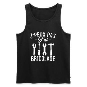 Ich kann nicht DIY - Männer Premium Bio Tank Top - Schwarz - Vorne - AI Model Male 178 light (178cm)