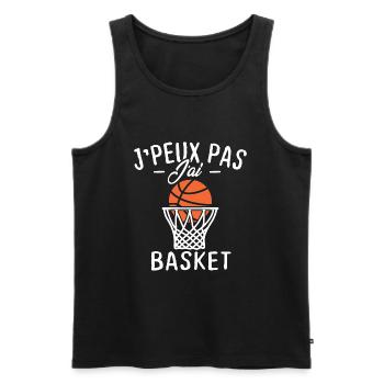 J'peux pas j'ai basket - Débardeur bio Premium Homme - noir - Devant - Michal (187cm)