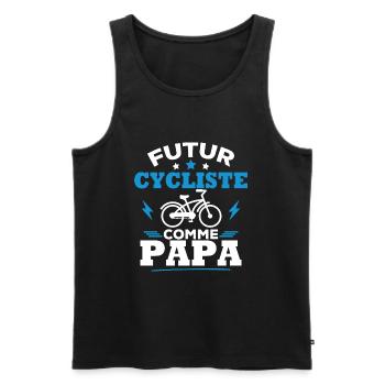 Futur cycliste comme papa - Débardeur bio Premium Homme - noir - Devant - Michal (187cm)