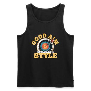 Bogenschießen Archery - Männer Premium Bio Tank Top - Schwarz - Vorne - AI Model Male 178 light (178cm)