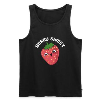 Berry Sweet Erdbeerpflücker - Männer Premium Bio Tank Top - Schwarz - Vorne - AI Model Male 178 light (178cm)