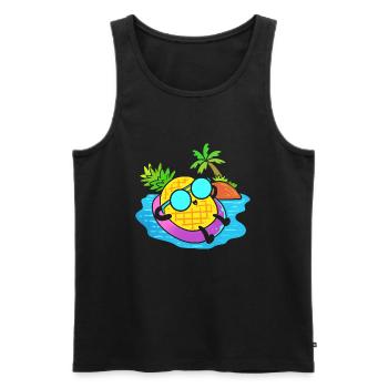 Ananas entspannen Tourist - Männer Premium Bio Tank Top - Schwarz - Vorne - Michal (187cm)