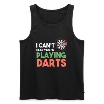 I Can't Hear You I'm Playing Darts - Männer Premium Bio Tank Top - Schwarz - Vorne - AI Model Male 178 light (178cm)