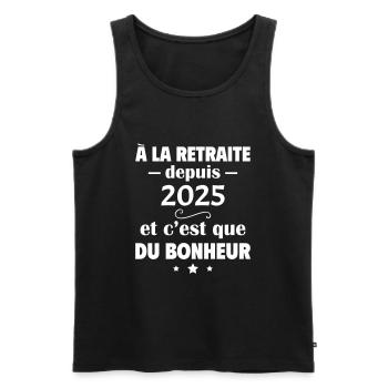 À la retraite depuis 2025, retraité, retraitée - Débardeur bio Premium Homme - noir - Devant - Michal (187cm)