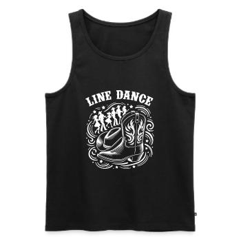 Line Dancing Country Dance - Line Dance Tanzen - Men's Premium Organic Tank Top - black - Front - AI Model Male 178 light (178cm)