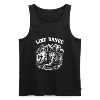 Line Dancing Country Dance - Line Dance Tanzen - Men's Premium Organic Tank Top - black - Front - AI Model Male 178 light (178cm)