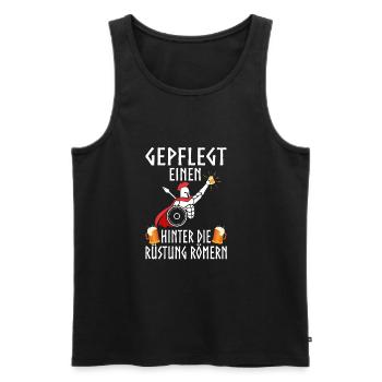 Gepflegt einen hinter die Rüstung Römern - Männer Premium Bio Tank Top - Schwarz - Vorne - Michal (187cm)