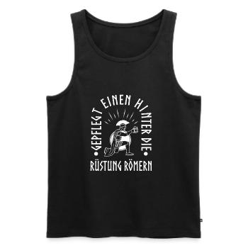 Gepflegt einen hinter die Rüstung Römern - Männer Premium Bio Tank Top - Schwarz - Vorne - Michal (187cm)