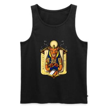 Sekhmet Egyptian Goddess Lioness Bastet Mythology - Men's Premium Organic Tank Top - black - Front - AI Model Male 178 light (178cm)