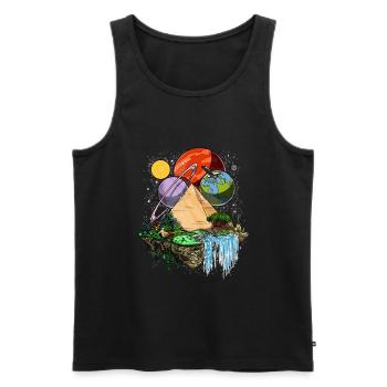 Egyptian Pyramids Space Aliens Ancient Conspiracy - Men's Premium Organic Tank Top - black - Front - Michal (187cm)