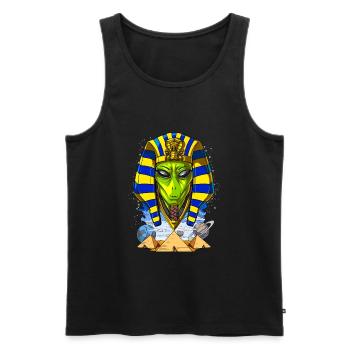 Alien Egypt Pharaoh Tutankhamun Ancient Anunnaki - Men's Premium Organic Tank Top - black - Front - Michal (187cm)