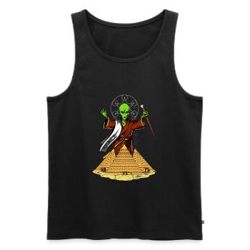 Space Alien Anunnaki Egyptian Pyramids Conspiracy - Men's Premium Organic Tank Top - black - Front - Michal (187cm)