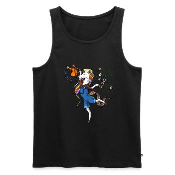 Unicorn Vegan Gardener Plants Farmer - Men's Premium Organic Tank Top - black - Front - Michal (187cm)
