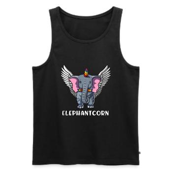 Elephantcorn Elephant Unicorn - Men's Premium Organic Tank Top - black - Front - Michal (187cm)