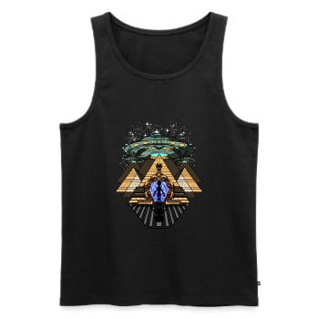 Alien Abduction Egyptian Pyramids Anunnaki - Men's Premium Organic Tank Top - black - Front - Michal (187cm)