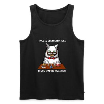Chat Chimie Professeur Blague Pas De Réaction Blague Drôle - Débardeur bio Premium Homme - noir - Devant - AI Model Male 178 light (178cm)