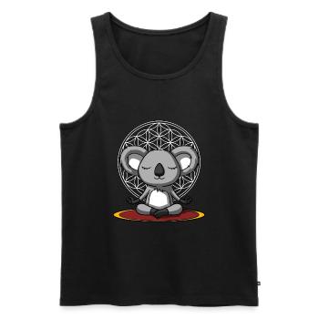 Cute Koala Bear Zen Yoga Meditation - Men's Premium Organic Tank Top - black - Front - AI Model Male 178 light (178cm)