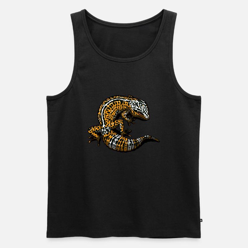 Leopard-Gecko-Eidechsen-Reptil - Männer Premium Bio Tank Top - Schwarz
