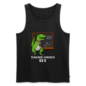 T-Rex Dinosaur Science Teacher School - Men's Premium Organic Tank Top - black - Front - AI Model Male 178 light (178cm)