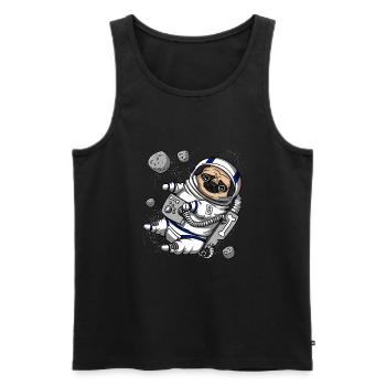 Animal de compagnie astronaute - Débardeur bio Premium Homme - noir - Devant - AI Model Male 178 light (178cm)
