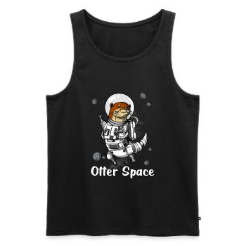 Otter Space Astronaut Funny Cosmic Animal - Débardeur bio Premium Homme - noir - Devant - Michal (187cm)