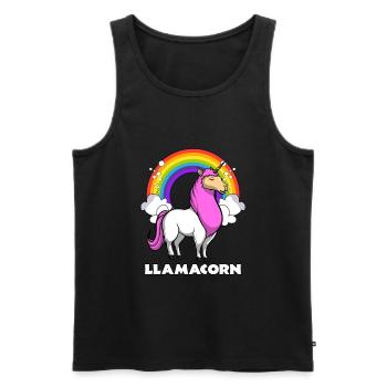 Llamacorn Licorne Llama Alpaga Animal Magique - Débardeur bio Premium Homme - noir - Devant - Michal (187cm)