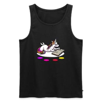 Magical Unicorn Book Reading Nerd - Men's Premium Organic Tank Top - black - Front - AI Model Male 178 light (178cm)