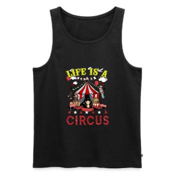 Life Is A Circus Funny Carnival Party - Men's Premium Organic Tank Top - black - Front - Michal (187cm)