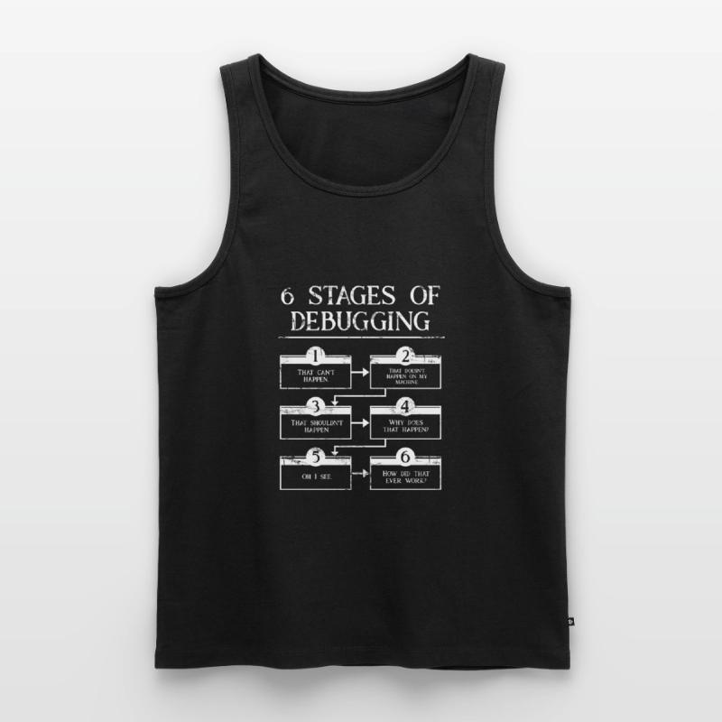6 Schritte zum Debuggen der Computerprogrammiercodierung Männer Premium Bio Tank Top