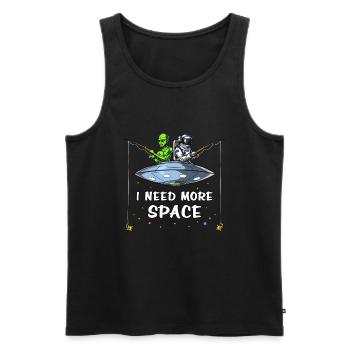Space Alien Astronaut Fishing Funny Cosmic - Männer Premium Bio Tank Top - Schwarz - Vorne - AI Model Male 178 light (178cm)