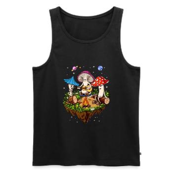 Hippie Magic Mushrooms Psilocybin Psychedelic Trip - Männer Premium Bio Tank Top - Schwarz - Vorne - AI Model Male 178 light (178cm)