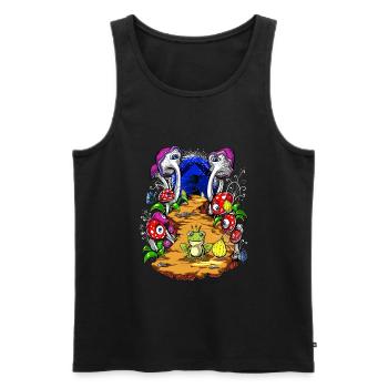 Psychedelischer Pilz-Reisewald der magischen Pilze - Männer Premium Bio Tank Top - Schwarz - Vorne - AI Model Male 178 light (178cm)
