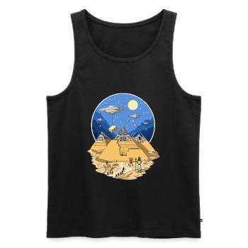 Ägyptische Pyramiden der UFO-Ausländer - Männer Premium Bio Tank Top - Schwarz - Vorne - Michal (187cm)