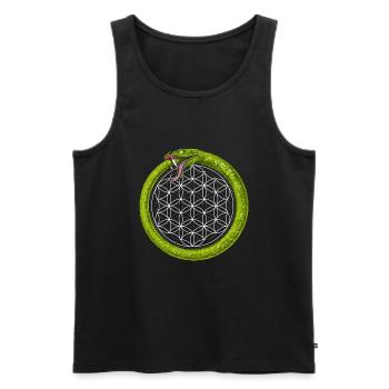Fleur de vie Ouroboros Serpent - Débardeur bio Premium Homme - noir - Devant - Michal (187cm)