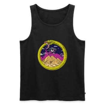 Pyramides Egyptiennes Ouroboros Serpent - Débardeur bio Premium Homme - noir - Devant - Michal (187cm)