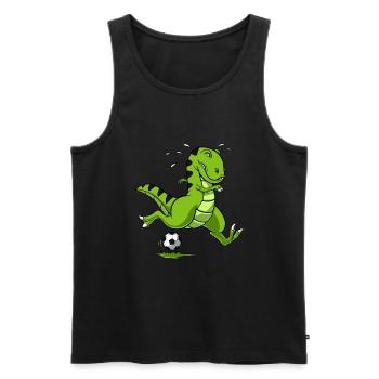 T-Rex Dinosaur Football - Men's Premium Organic Tank Top - black - Front - AI Model Male 178 light (178cm)