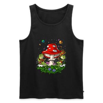 Bufo Alvarius Frog Psychedelic Trip - Men's Premium Organic Tank Top - black - Front - AI Model Male 178 light (178cm)