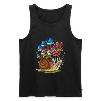 Zwerge reiten Schneckenpilze - Männer Premium Bio Tank Top - Schwarz - Vorne - Michal (187cm)