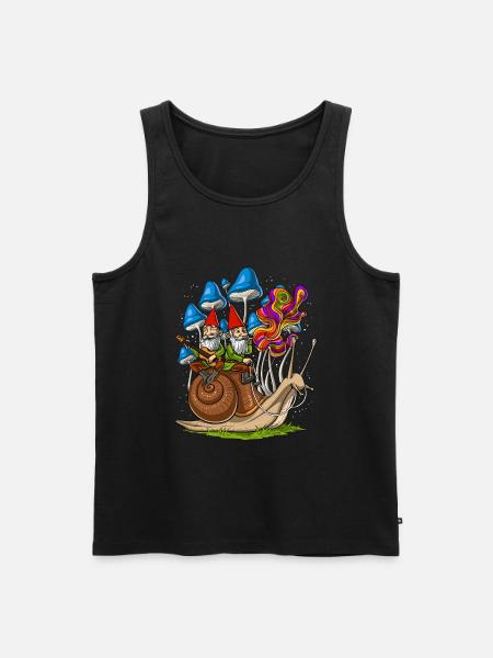 Champignons escargots gnomes - Débardeur bio Premium Homme - noir