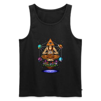 Psychedelische Illuminati-Pyramidenpilze - Männer Premium Bio Tank Top - Schwarz - Vorne - Michal (187cm)