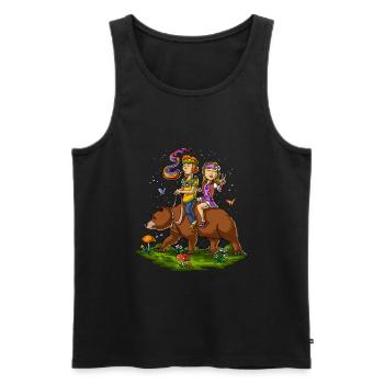 Hippies Riding Bear Fantasy - Men's Premium Organic Tank Top - black - Front - Michal (187cm)